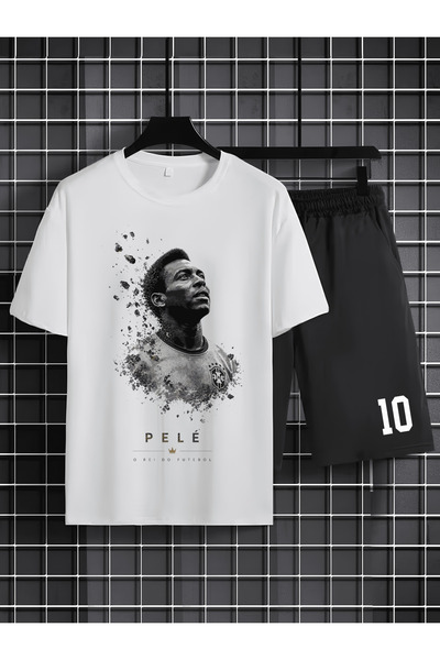 MAGORS Pele Printed 100% Cotton Crewneck Children's T-Shirt-Shorts Two-Piece Set