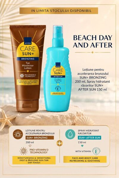 AVON Lotiune pentru accelerarea bronzului+Spray hidratant