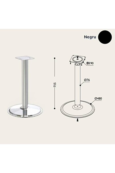 OEM Picior central D76 H710 negru