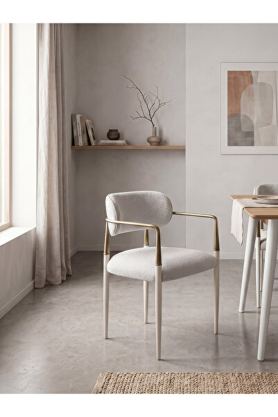 Gazzini Furniture Elegance Kolçaklı Metal Mutfak Sandalyesi