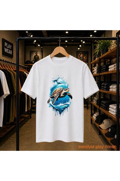 playwear Karetta Marine majica sa printom, 100% pamuk, oversize, široka, regu...