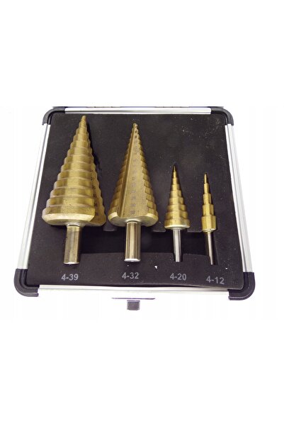 GEKO Set de 4 burghie conice din aluminiu