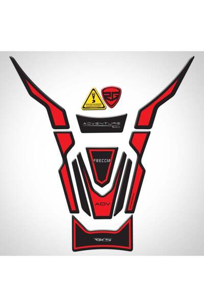 Redline Grafik RKS Freccia Uyumlu Siyah Kırmızı Tank Pad