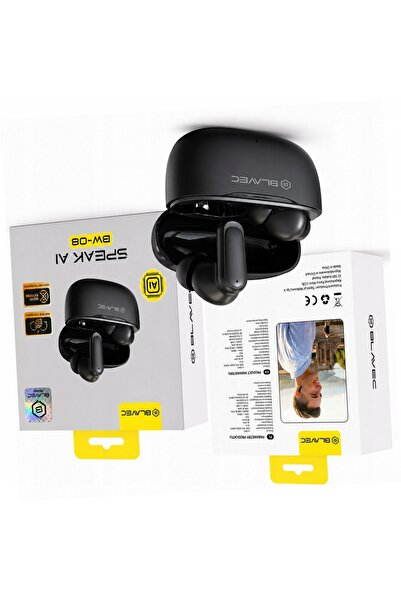 Blavec Căști traducătoare negre TWS BW-08 cu AI pentru Motorola Moto G54 5G
