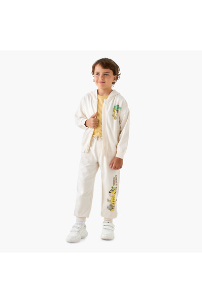 Juniors Tiger Print Hooded Sweatshirt and Joggers Set