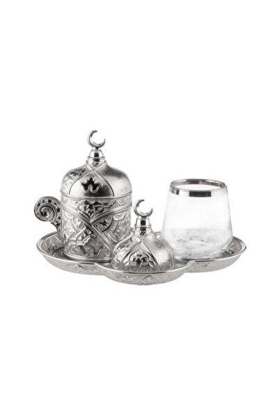 Sena Single-Person Turkish Coffee Set – Silver, 7-Piece, Made in Türkiye