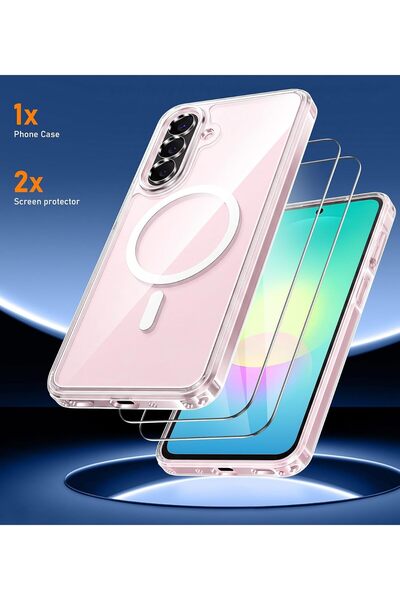 Rivor Samsung Galaxy A27 Uyumlu Kılıf Kamera Yükseltili Magsafe Şarj Özellikli Şeffaf Yüzey Sert Kapak