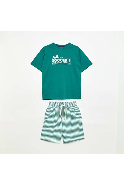 KIABI Short pajama set t-shirt + shorts - 2 pieces GREEN