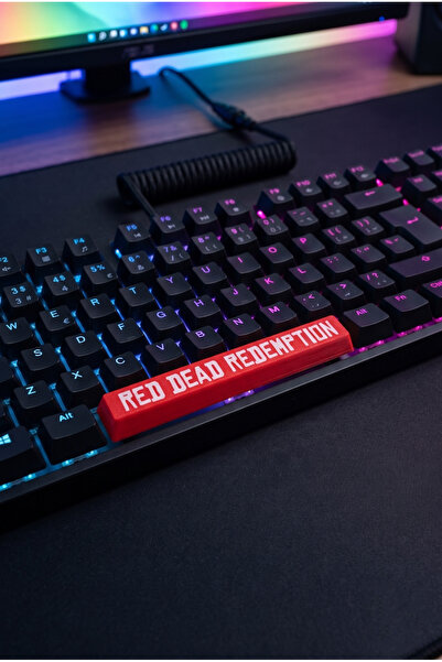 Makerpax Red Dead Redemption Temalı Spacebar Keycap 6.25U - Cherry MX Uyumlu Mekanik Klavye Boşluk Tuşu