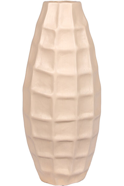 Herdekora Decorative Ceramic Vase Tena Cream 17X41 Cm.