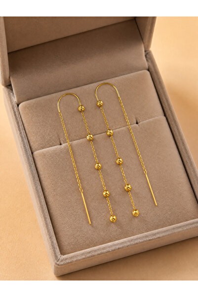 Zeynepli gold & jewelry 14 AYAR ALTIN SALLANTILI DORİKALI KÜPE