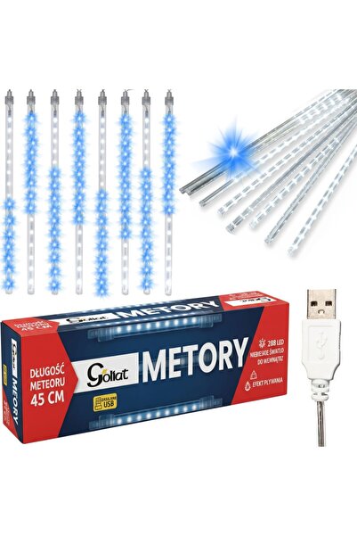 Goliat Lumini LED cu efect de ploaie și meteoriți, cu zăpadă căzătoare, 45cm,...