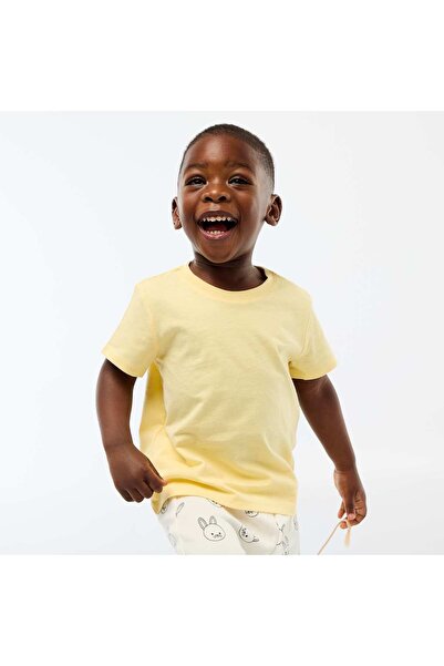 KIABI Plain Cotton Jersey T-shirt YELLOW