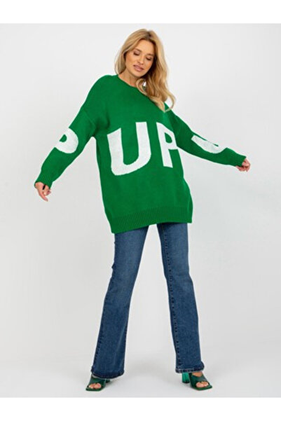 rue parıs Pulover Dama, RUE PARIS, Acril, Maneca lunga, Verde, model LC-SW-80...