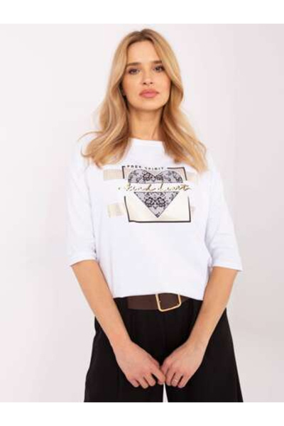 CALİMERA Bluza Dama, Calimera, Bumbac, Maneca 3/4, Alb, model CLM-BZ-0012.94