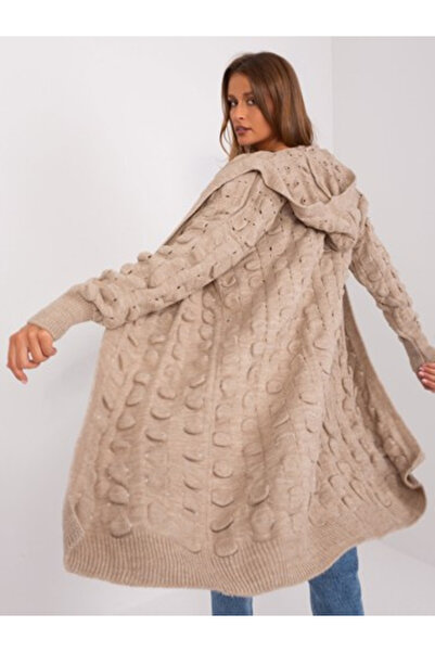 BADU Cardigan Dama, BADU, Acril, Maneca lunga, Bej inchis, model BA-SW-8026.93P
