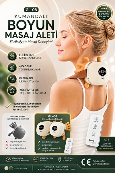 Beauty Vogue GL08 Parmakla Yoğuran El Hissi Sunan, Kumandalı Isıtmalı Dijital...