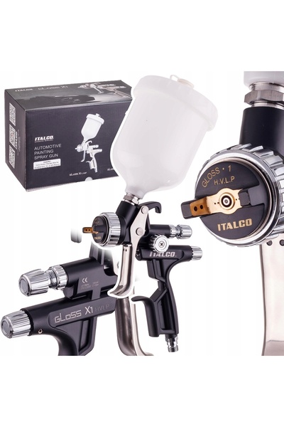 ITALCO Pistol de vopsit GLOSS X1 HVLP, duză de 1,3mm, pentru vopsit, 600ml