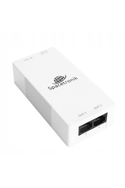 Spacetronik Extender PoE Gigabit Ethernet cu 2 porturi 1Gb/s, Amplificator de...
