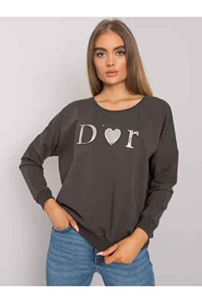 Relevance Women's Sweatshirt, RELEVANCE, Cotton, Long Sleeve, Dark Khaki, mod...