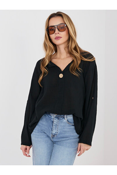 Italy Moda Bluza Dama, ITALY MODA, Bumbac, Maneca lunga, Negru, model IT-BZ-3...