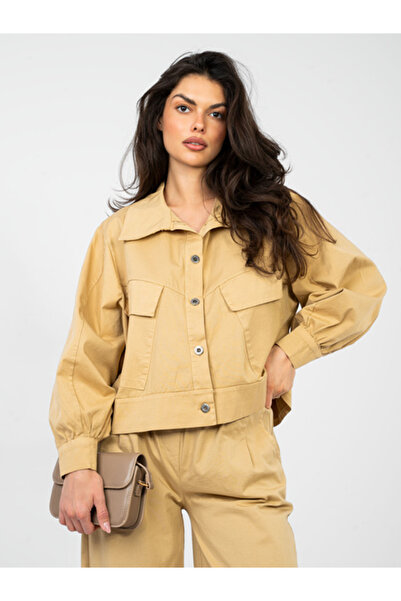 rue parıs Jacheta Dama, RUE PARIS, Bumbac, Maneca lunga, Camel, model IT-KR-F...