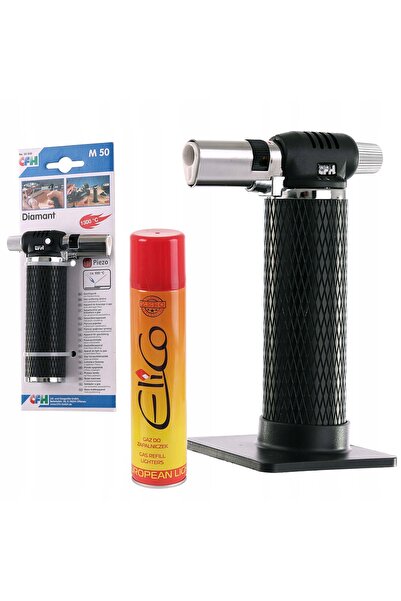 Cfh Arzător cu piezoaprindere, fier de lipit pe gaz 1300C Diamant M50 + gaz 3...