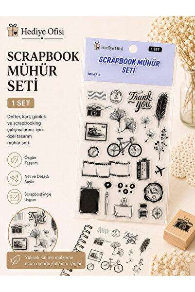 hediyeofisi Şeffaf Silikon Scrapbook Mühür Seti 1 Adet -CİTY THANKYOU