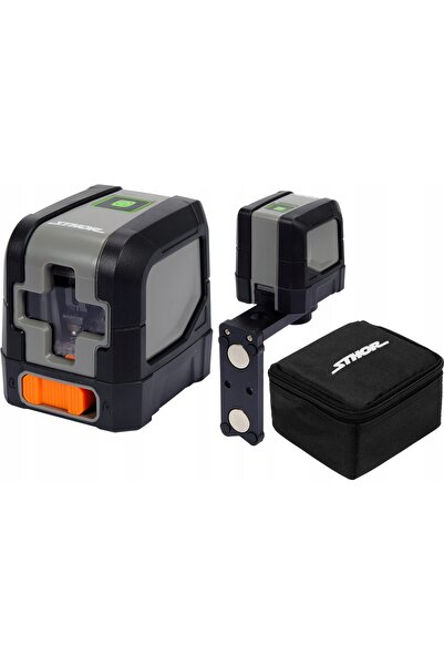 Sthor Nivelă laser cu linii în cruce, verde + suport