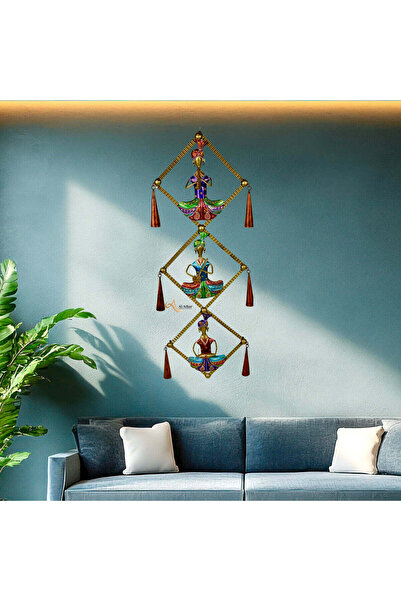 Al Athar Arts Handcrafted Metal Musician Doll Wall Panel – Purple Design (L:1...
