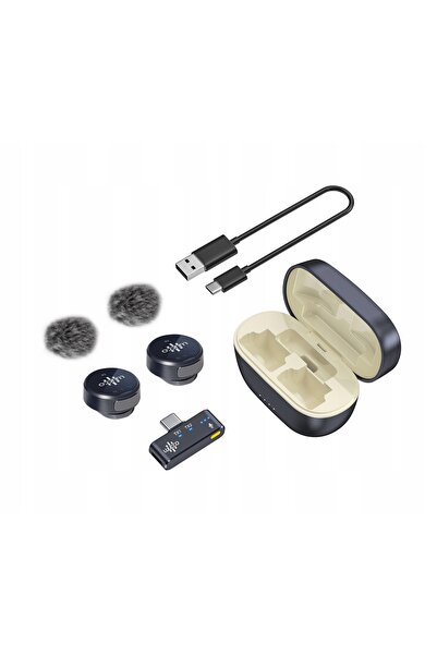 LUUCCO 2x Microfon wireless cu prindere pentru telefon cu USB-C MINI K2