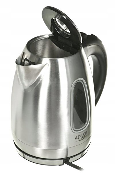 adler Fierbător electric fără fir, metalic, 1,7L, puternic, 2200W, inox, LED