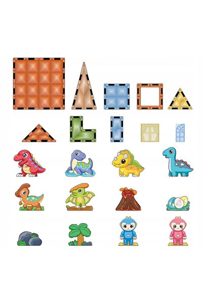 Gotel Blocuri Magnetice Diamantate Dinozauri 90 piese Set de Construcție pentru