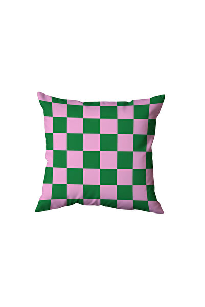 Beramussa Pink Green Checkered Retro Pillow, Gift