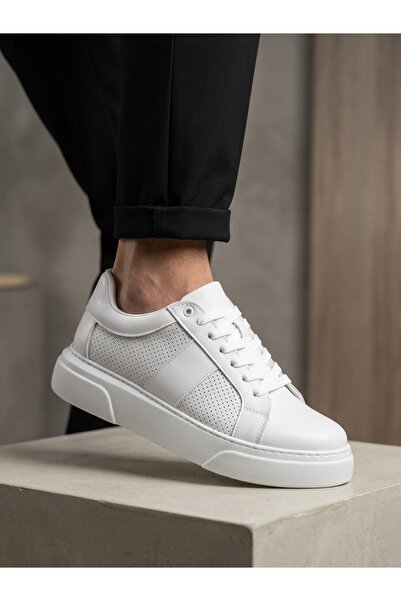 pabucmarketi White Lace-Up Men's Sneakers