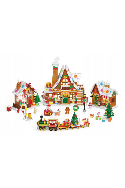 INSOON Calendar de Advent Blocuri de construcție Căsuță de Crăciun Brad Moș C...
