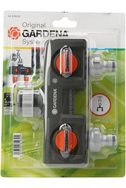 Gardena Distribuitor dublu OGS pentru apă de la robinet, cu 2 furtunuri, regl...