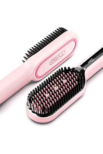 TYMO Hair Straightening Brush, Improved Ionic Plus Straightening Brush with D...