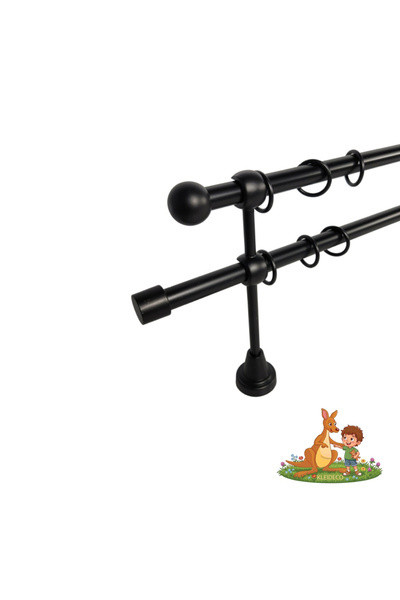 KLEIDECO Double curtain rail COSTA RICA, Metal, Diameter 16 mm, PARAISO ends,...