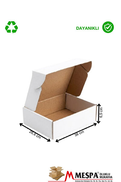 MEŞPA AMBALAJ 38 X 26,6 X 6,9 cm 50 Adet Kendinden Kilitli E-Ticaret Karton K...