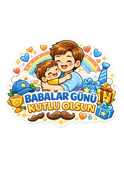 TELLGRAF Father's Day Themed Sticker Set (4X4 cm 24 Pieces)
