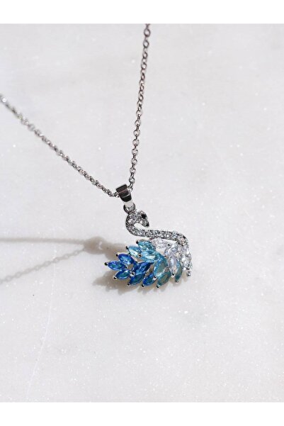 Reorah Collection Mavi Princess Kuğu Kolye