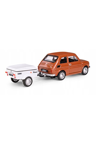 Daffiti Art Fiat 126p bronz cu remorcă Niewiadów N250C metal 1:43 set