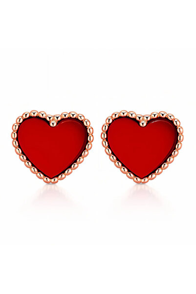OEM Gold Single Heart Earrings, made of stainless steel, 18K gold plated