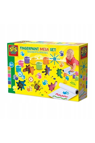 SES Creative Mega set de vopsele pentru pictură cu degetele 6 culori 110ml 00393
