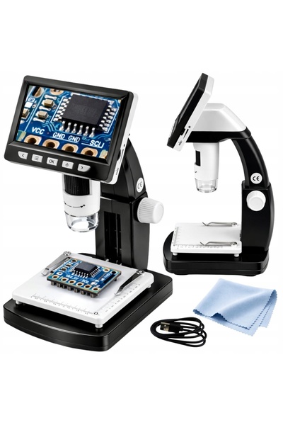 LeanToys Microscop Digital Educațional Ecran 4,3 Inchi LCD USB LED Mărire 1000x
