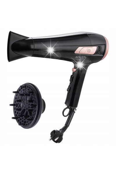 adler Uscător de păr cu concentrator și difuzor, 2400W, cablu retractabil de ...