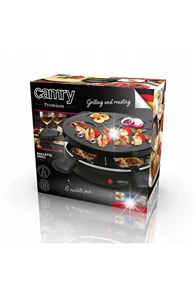 Camryn's Grătar electric rotund pentru 6 persoane Raclette XL puternic 1200W ...