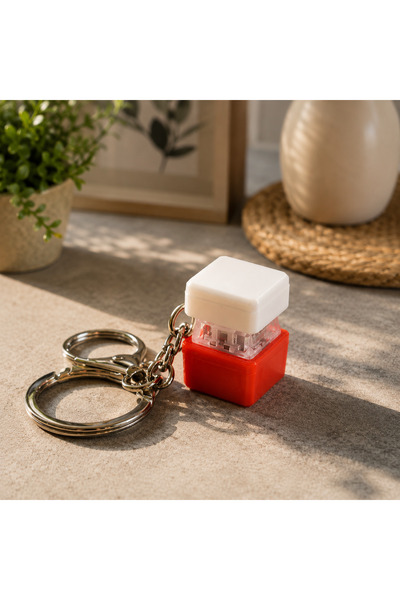 Emay Shop Turuncu - Beyaz Mekanik Switch Anahtarlık Basılabilir Clicker Fidge...