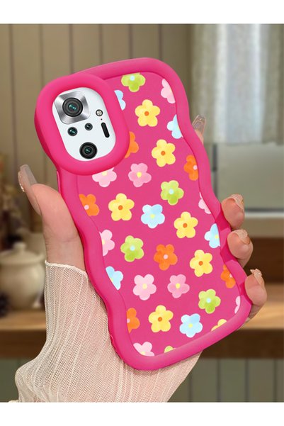 Hontinga Redmi Note 10 Pro Compatible Case Camera Protector Red Silicone Coup...